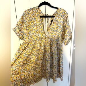 Lulus Silk Floral Dress